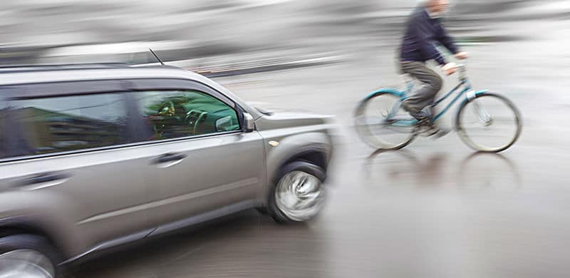Car About To Hit A Bicycle | Bicycle Accident Attorneys