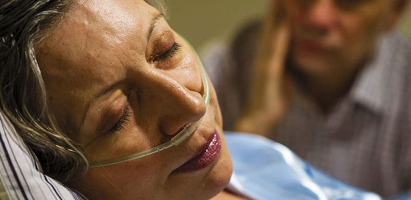 Sick woman in hospital | Onglyza Pancreatic Cancer